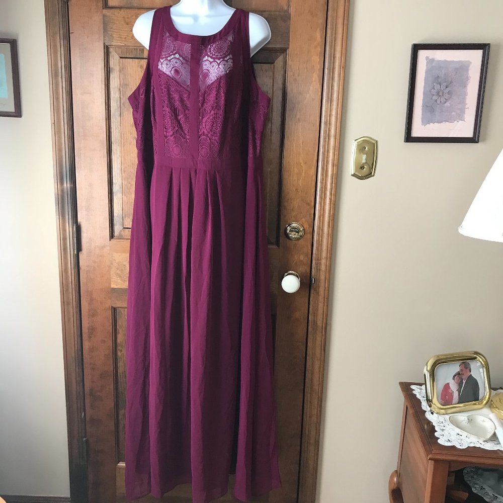 NWT City Chic Mulberry Sleeveless Maxi Dress Large/20